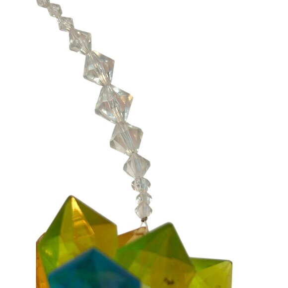 Ganz Rainbow Acrylic Starburst Suncatcher Hanging Prism Ornament With Beaded Str - Picture 4 of 7